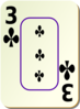 Bordered Three Of Clubs Clip Art